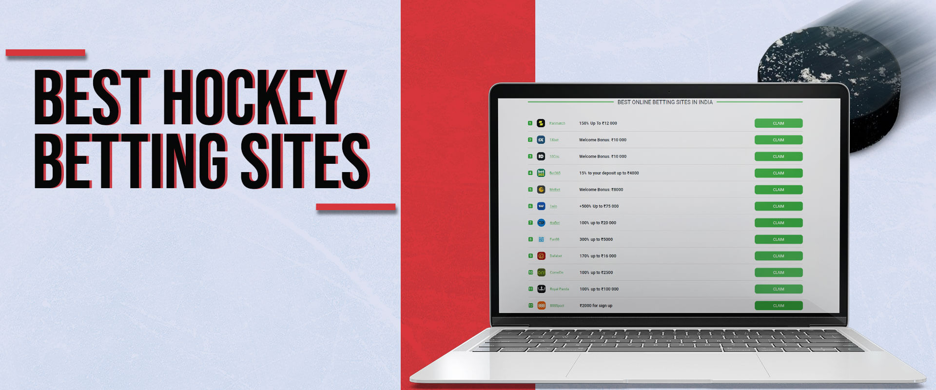 The best hockey betting sites.
