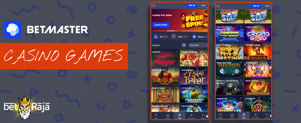 Casino games on Betmaster.