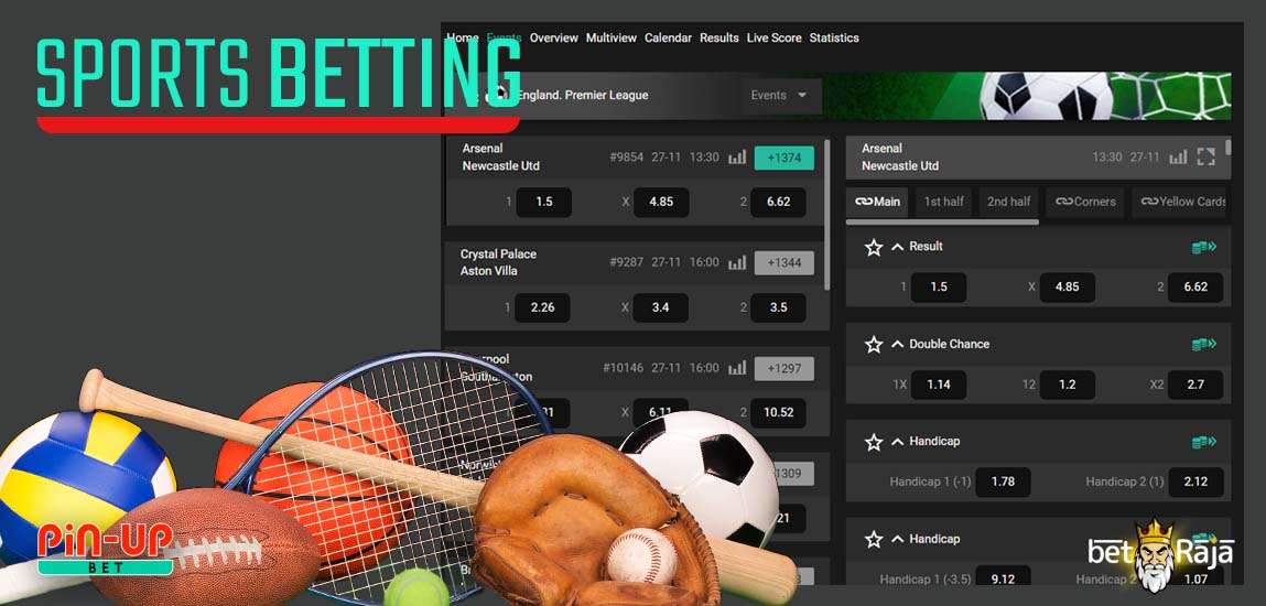 All kinds of sport on Pin-up betting site.