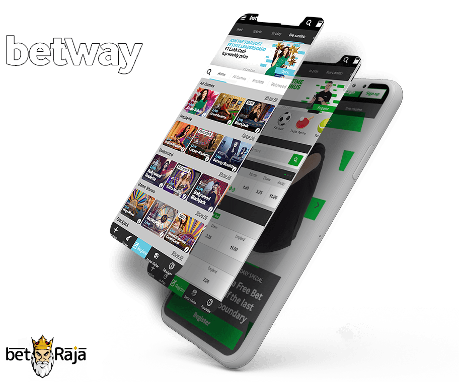 Betway three screenshots of the mobile interface.