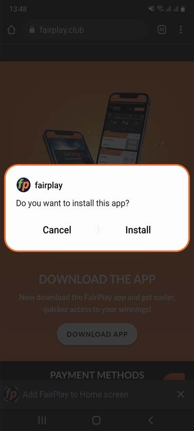 Install the Fairplay App on your device