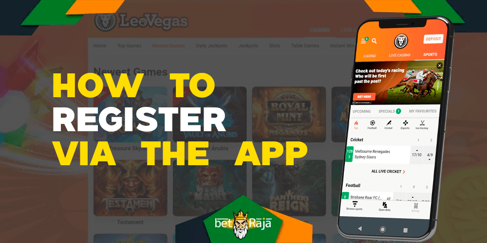 How to sign up to the LeoVegas via mobile app.