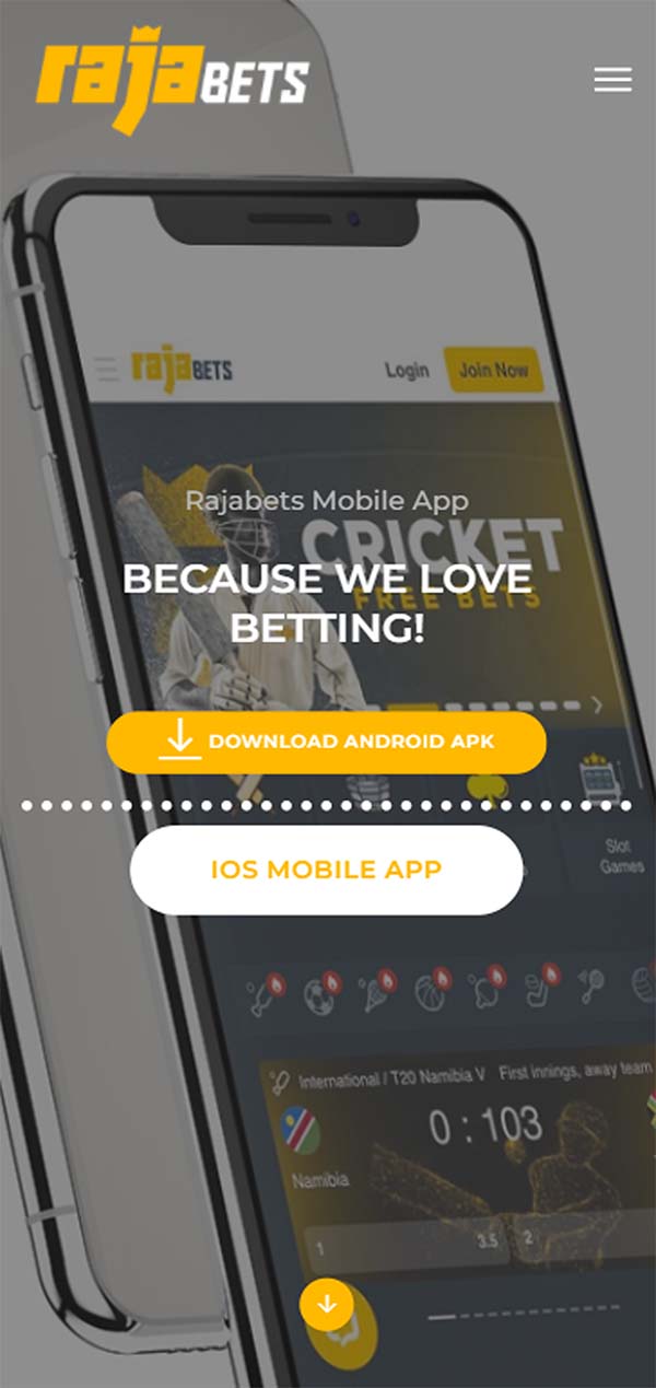 Download the appropriate version of the Rajabets app.