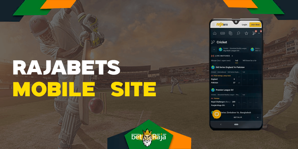 Rajabets mobile site.