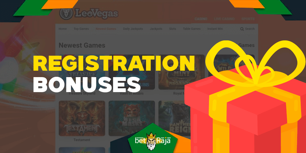 All available welcome bonuses on the Leovegas.