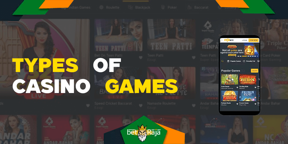 All kinds of casino games that you can find in the Rajabet mobile app