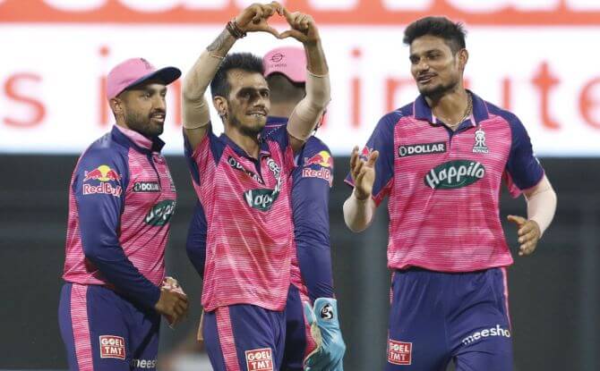 Rajasthan Royals on the cricket field in time of the 24th IPL2022 match against Gurajat Titans.