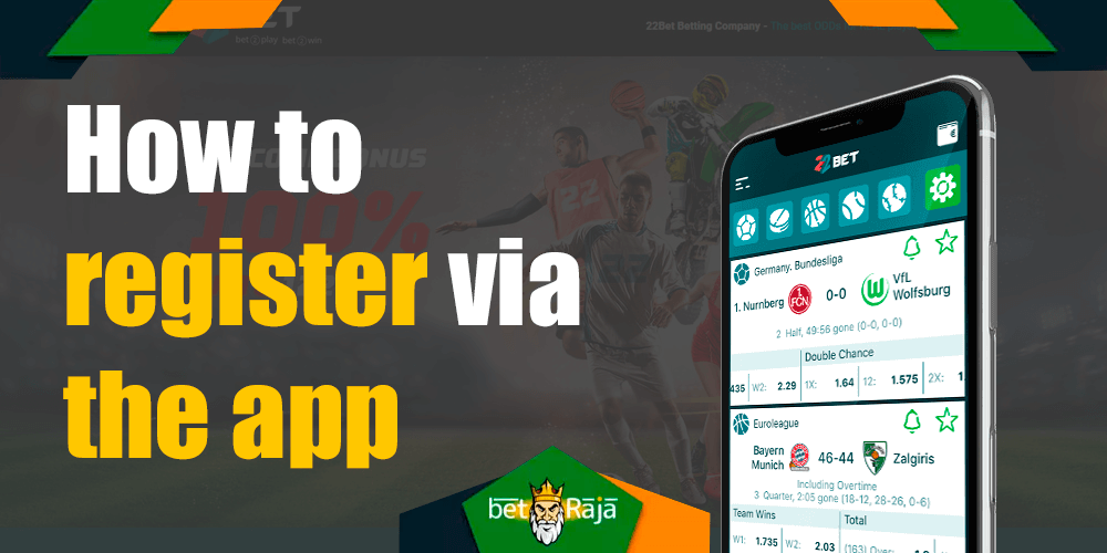 All steps you should walk through to sign up via pp on the 22bet.