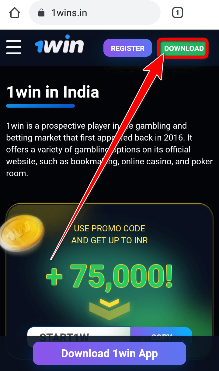 1win app india