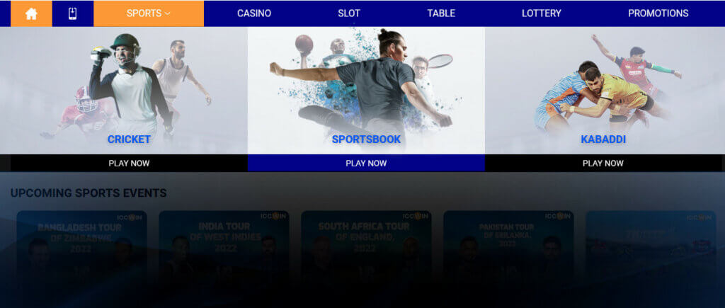 ICCWIN bookmaker offers a wide range of games and excellent usability on its website
