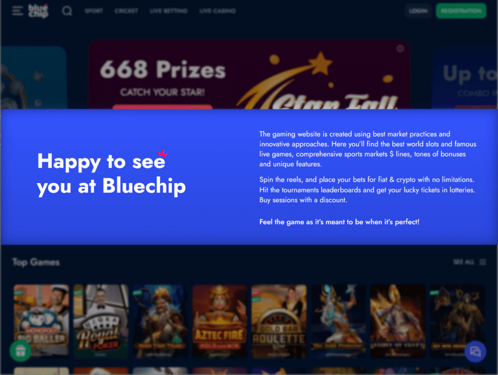 Only with the Blue Chip bookmaker you will get the best gaming experience.