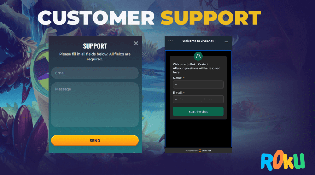 On the website of the RokuBet bookmaker, you will always be helped in the support service: online or by email.
