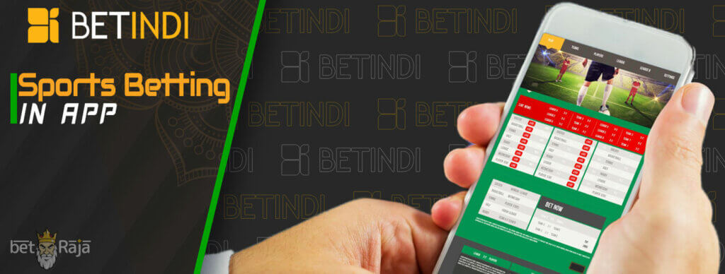 Sports betting on the Betindi mobile app.