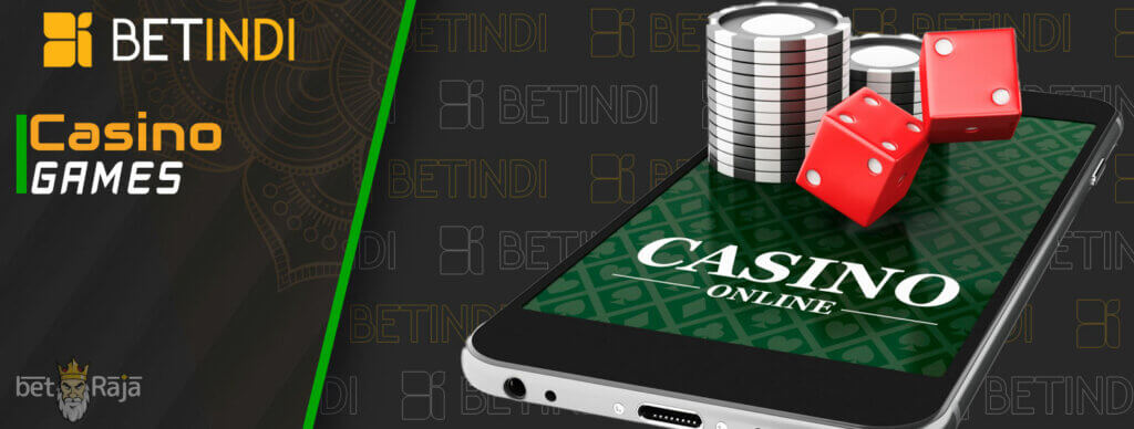 Casino games on the Betindi mobile app.
