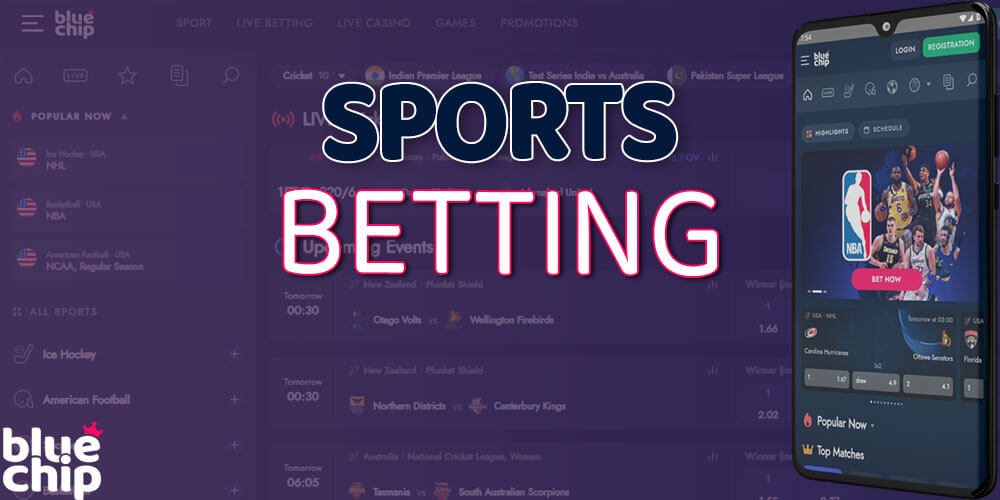 Pre-match and live sports betting is available on the bluechip mobile app.
