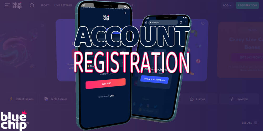 How to register a new account in the bluechip mobile app.