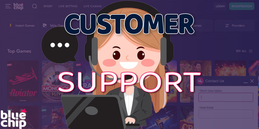Bluechip Casino support is available 7 days a week 24/7.