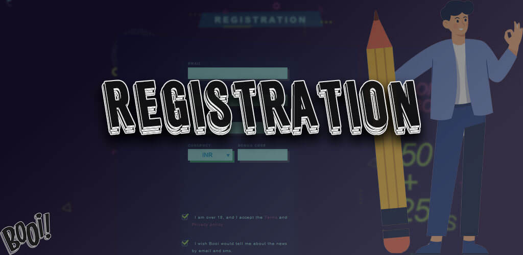 Registration on the Booi Casino website: step by step instructions.
