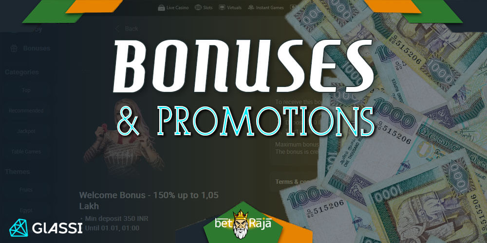 All about bonuses and promotions at glassi casino.