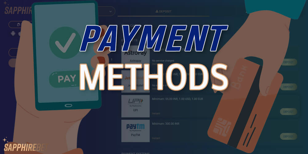 Cash payment system at Sapphirebet bookmaker: transfer methods and limits.