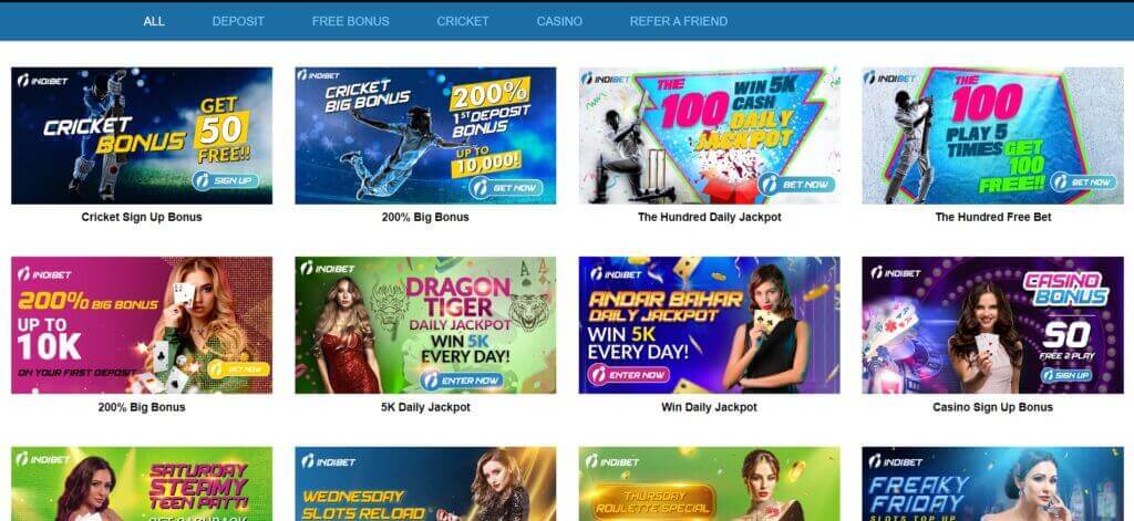 Indibet bonuses and promos for Indian bettors