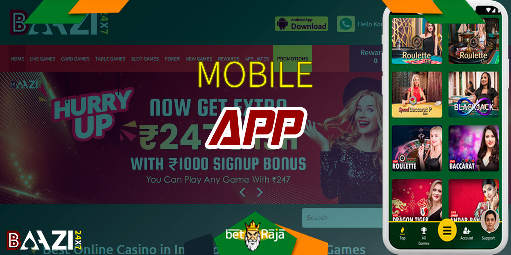 Baazi247 mobile app for online gambling