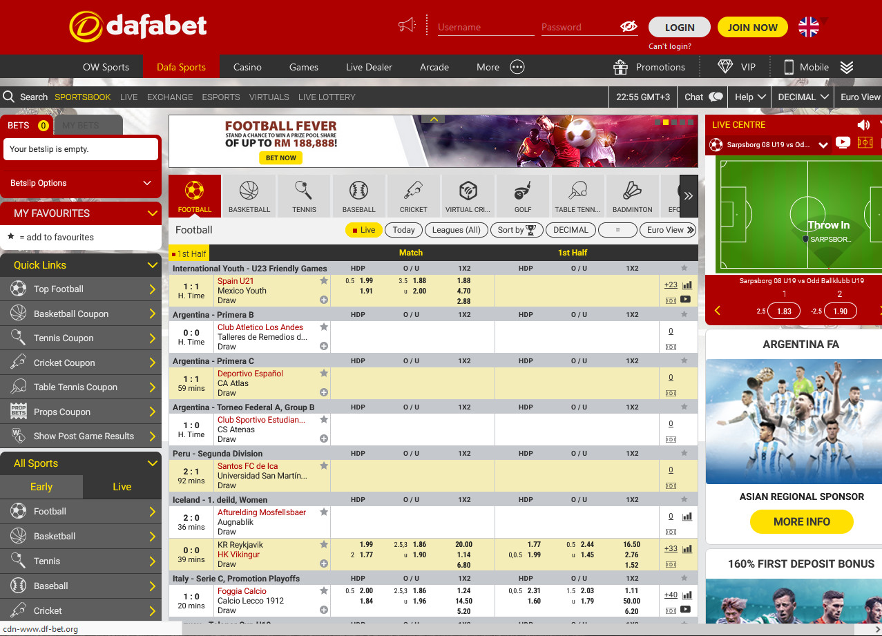 Open the official Dafabet website