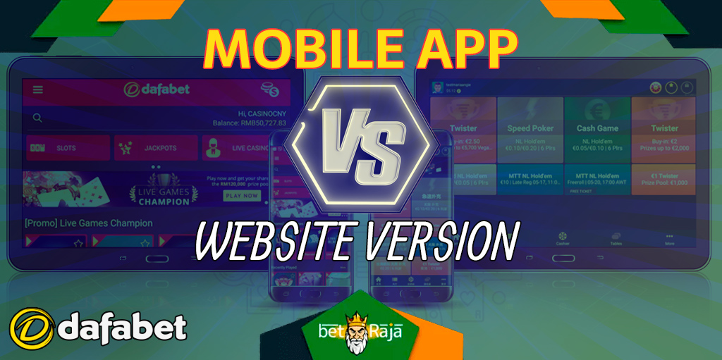 Mobile app compared to the mobile version of the website