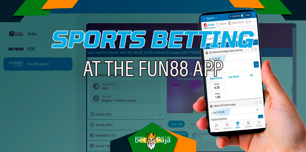Sports betting in the Fun88 app