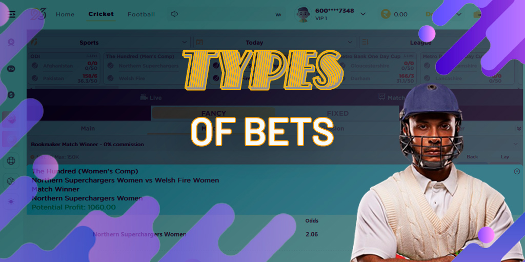 Bookmaker 96IN offers players a wide range of betting options