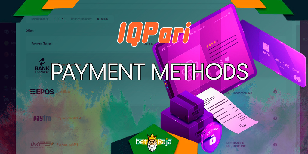 All the most popular types of account replenishment in India are available at the bookmaker iQPari
