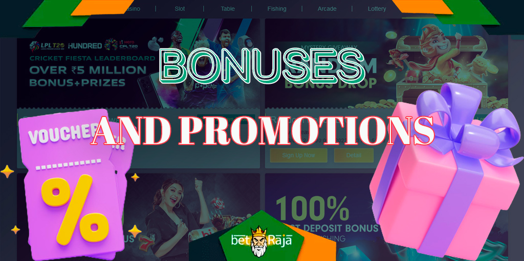 Bonuses and promotions from Baji casino.