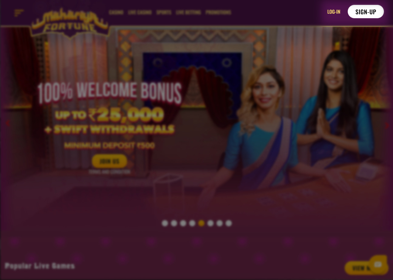 Beginning of registration on the Maharaja Fortune website.