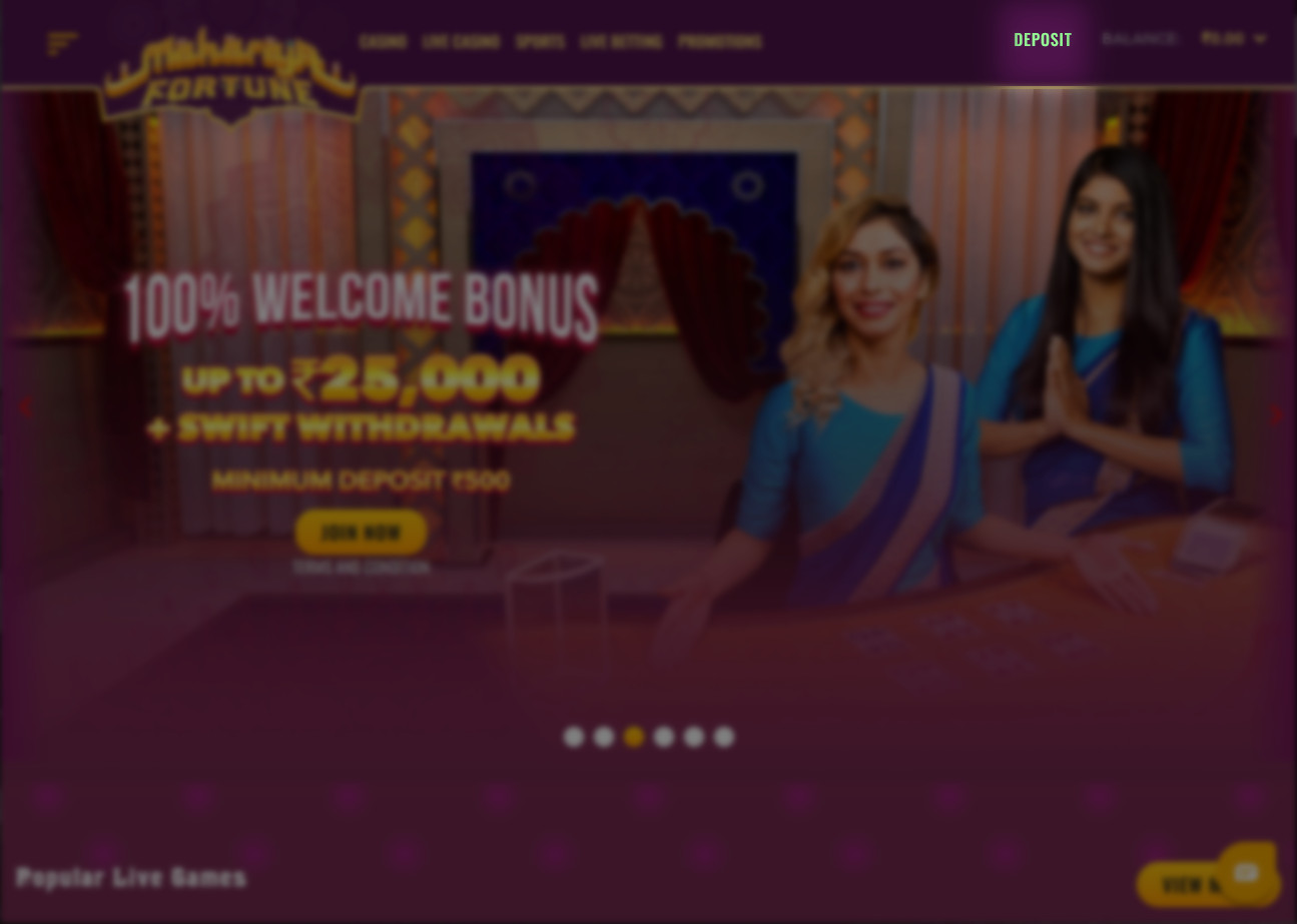 How to make your first deposit at Maharaja Fortune website.