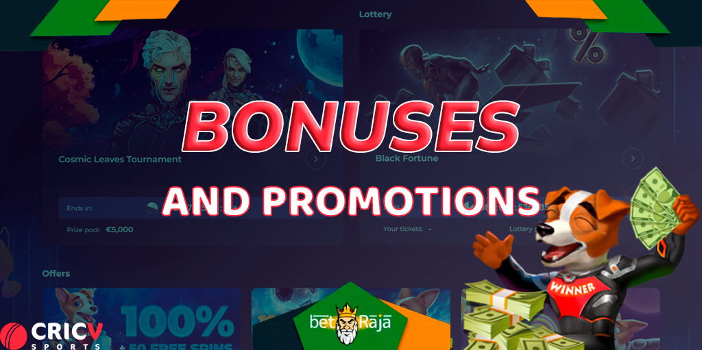 Online bookmaker CricV offers a wide range of bonuses for both betting and casino games.